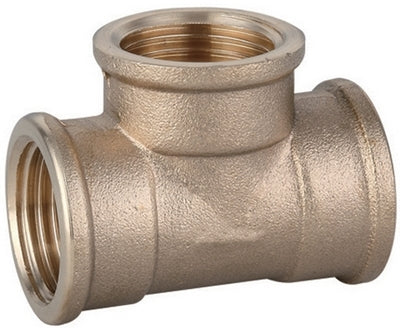 RACCORDO A 'T' FILETTATO F-F-F 1/2" IN OTTONE GIALLO
