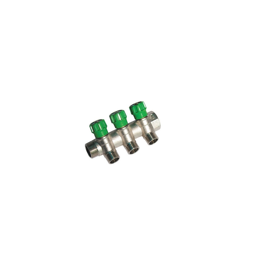COLLETTORE LINEARE CON RUBINETTI D'ARRESTO 3 DERIVAZIONI IMPEX 3/4" X 1/2"