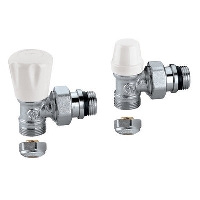 COPPIA VALVOLE PER RADIATORI ATTACCHI A SQUADRA O-RING 3/8" 14/16 ADATTATORE PER MULTISTRATO