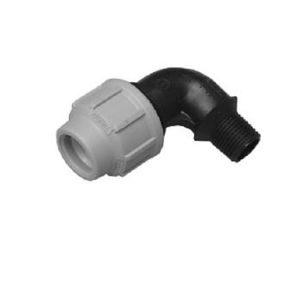 GOMITO A 90° C/DERIVAZIONE MASCHIO IKARO RACCORDO PER POLIETILENE 1/2 x 20