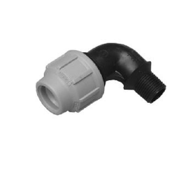 GOMITO A 90° C/DERIVAZIONE MASCHIO IKARO RACCORDO PER POLIETILENE 1"1/4 x 40