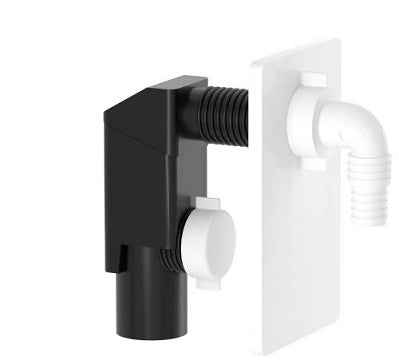 SIFONE AD INCASSO LAVATRICE COMPACT PIASTRA BIANCA RICICLA  ø 40 mm