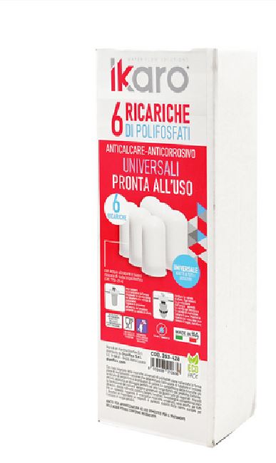 6 PZ CARTUCCE DI POLIFOSFATO IKARO PER DOSATORI