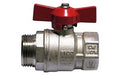 VALVOLA A SFERA MF CON FARFALLA LEVA ROSSA 1/2" (DN 15) 30 bar / 435 psi