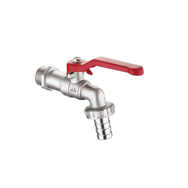 RUBINETTO A SFERA CON PORTAGOMMA CON LEVA ROSSA 3/4" DN 14 PN 16