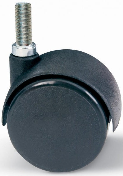 BLISTER 2 RUOTE GEMELLARI IN NYLON Ø 50 mm CON PERNO 8MA x 15 mm