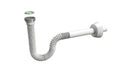 SIFONE ESTENSIBILE "SIFONCELLO" C/GHIERA METALLO 1"1/4 BIANCO