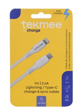 CAVO TEKMEE 1M 20W LIGHTNING/TIPO-C TPE