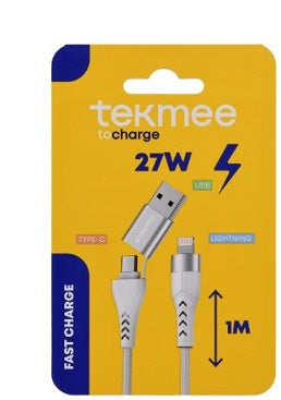 CAVO TEKMEE 1M 2IN1LIGHTNING/TIPO-C-USB