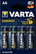 CONFEZIONE 4 BATTERIE STILO (AA) MONOUSO 1,5 VOLT VARTA ENERGY