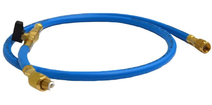 TUBO FLESSIBILE 1500 MM ATTACCHI IN LINEA CON VALVOLA A SFERA 5/16" BLU