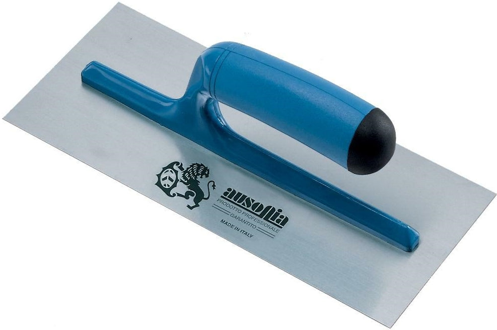 FRATTAZZO IN ACCIAIO LISCIO PER STUCCO CON MANICO ABS AUSONIA 28 x 12 cm