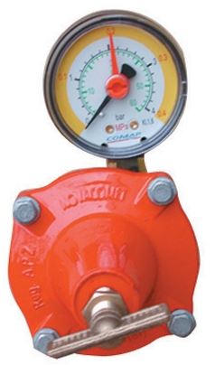 REGOLATORE GAS GPL ALTA PRESSIONE PRIMO STADIO CON MANOMETRO MOD.APZ12 kg. / h 12-18