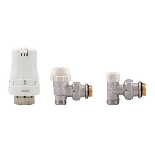 KIT VALVOLE TERMOSTATICHE AD ANGOLO MASCHIO 3/8"