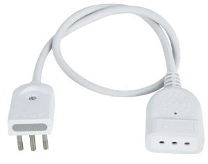 PROLUNGA SALVASPAZIO, SPINA 10A , H05VV-F 3G0,75-10A 50CM BIANCO