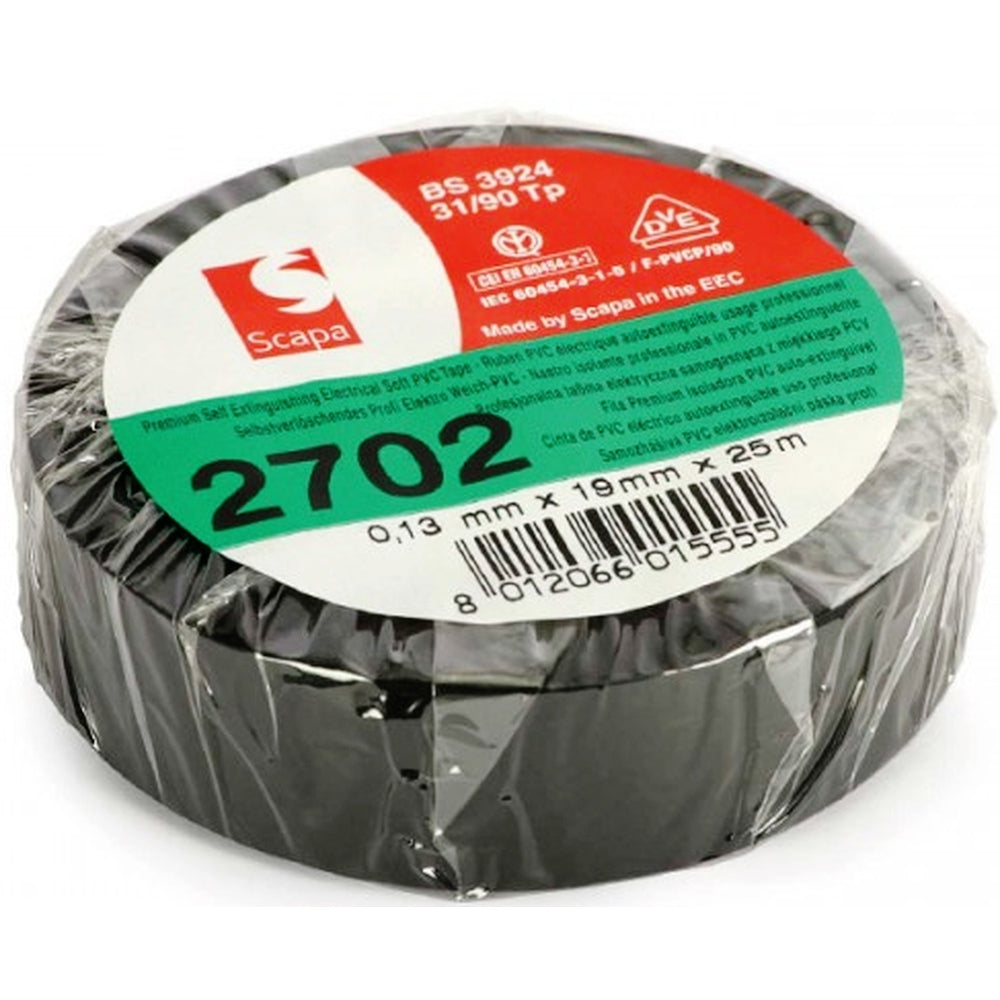 NASTRO ISOLANTE NERO SCAPA 19 mm × 25 mt.