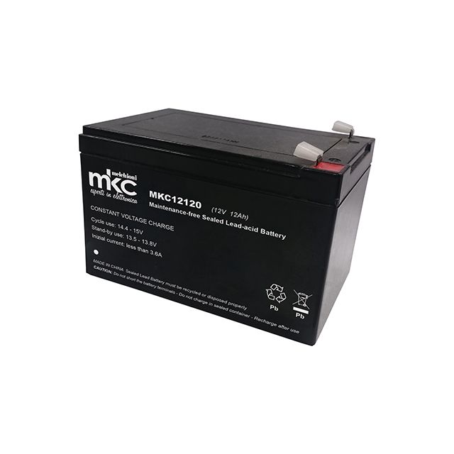 BATTERIA AL PIOMBO RICARICABILE 12V 12AH TERMINALE FASTON 6.3MM MKC