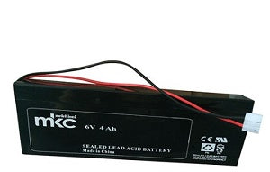 BATTERIA AL PIOMBO RICARICABILE 6V 4AH CON CAVO E CONNETTORE MKC