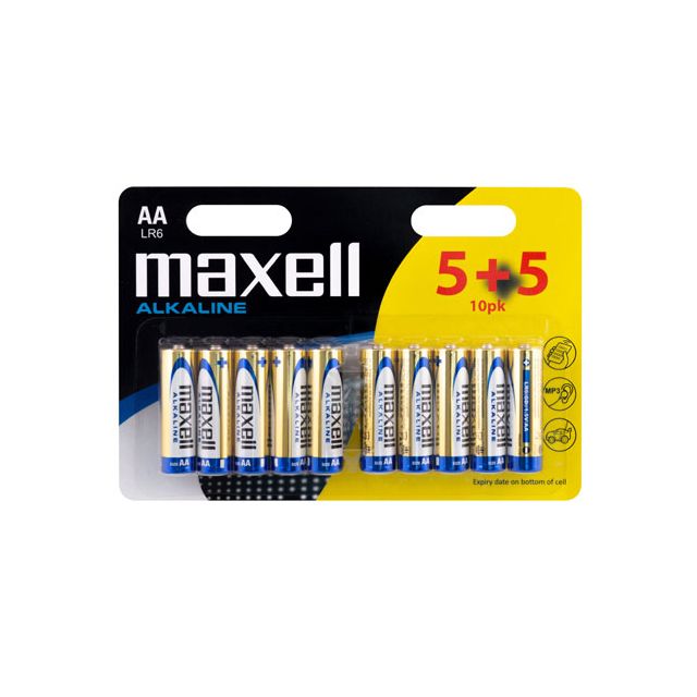 BATTERIA STILO AA MAXELL ALKALINE BLISTER 10 PEZZI