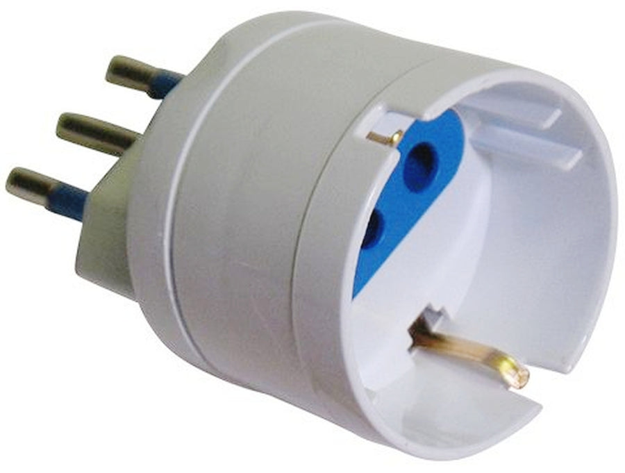ADATTATORE DI RETE BIANCO SPINA 2P+T 10A PRESA SCHUKO