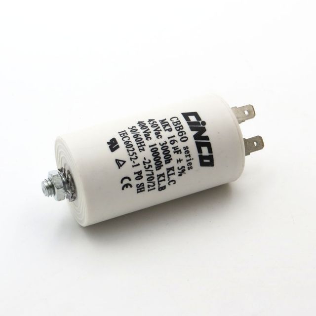 CONDENSATORE IN POLIPROPILENE DI SPUNTO CON CAVETTO 16UF 400/450V