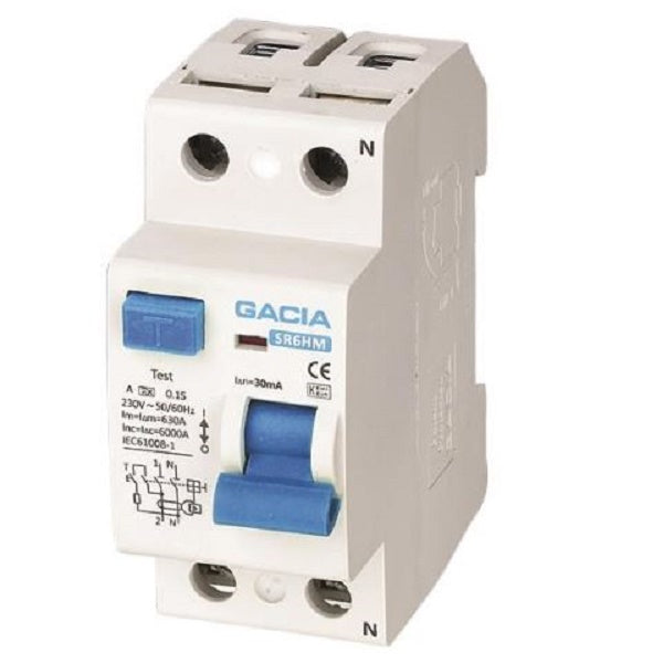 INTERRUTTORE DIFFERENZIALE PURO PR8NM 6KA 2P 25A 30MA TIPO A 36MM 2 MODULI DIN
