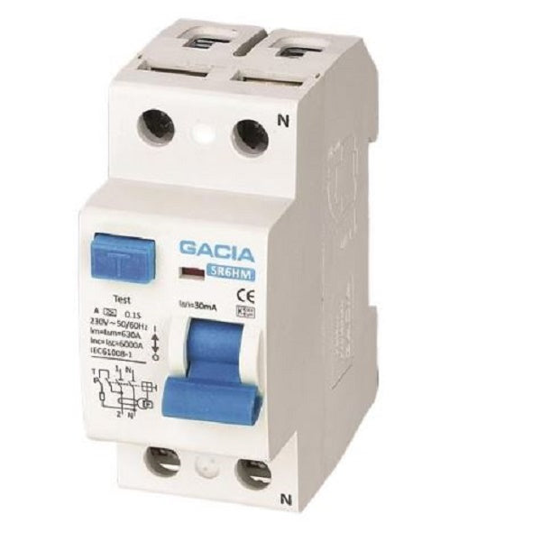 INTERRUTTORE DIFFERENZIALE PURO PR8NM 6KA 2P 40A 30MA TIPO A 36MM 2 MODULI DIN