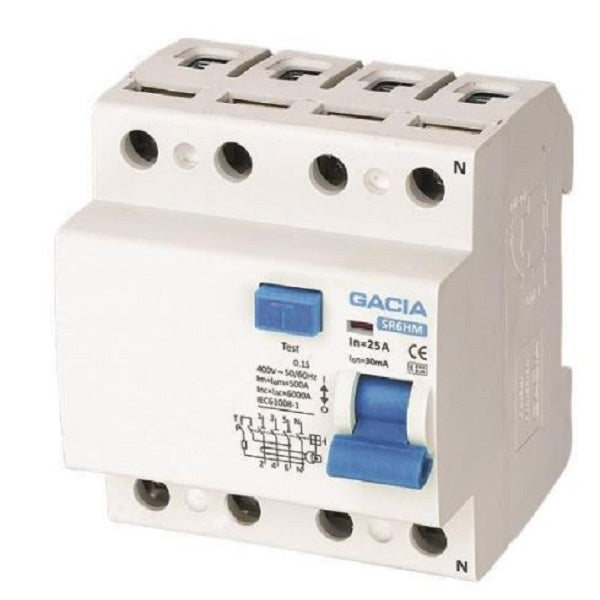 INTERRUTTORE DIFFERENZIALE SR6HM 4P 40A 30MA 6KA TIPO A