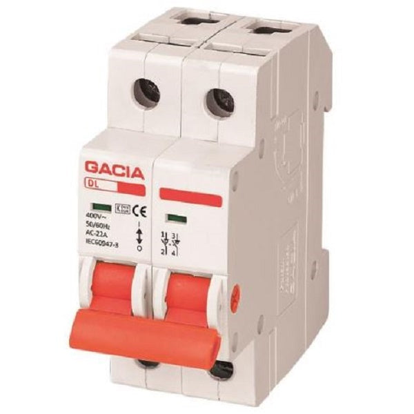 SEZIONATORE MODULARE DL 2P 63A 36MM 2 MODULI DIN