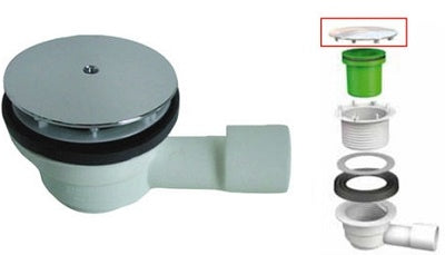 DOCCIONE CON SCARICO Ø40-50MM COPERCHIO ABS CROMATO Ø120MM