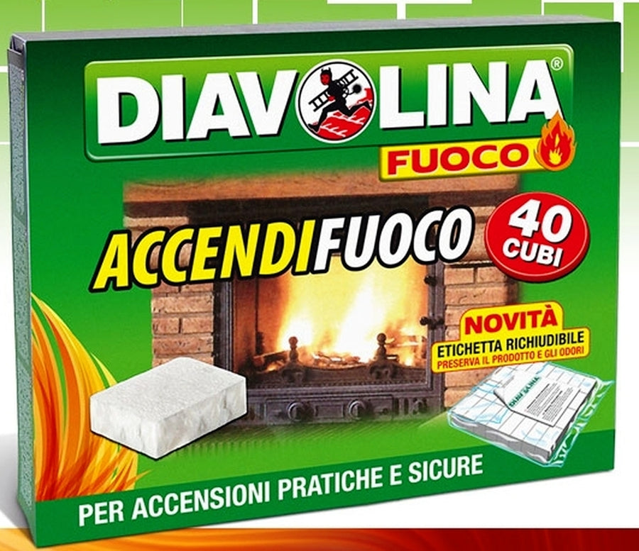 CONFEZIONE 40 CUBETTI ACCENDIFUOCO PER STUFE E CAMINETTI