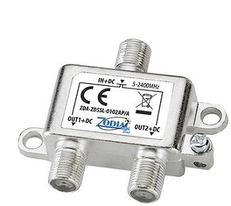 DIVISORE DA INTERNO DTT-SAT, 1IN-2OUT, 5-2400MHZ ZDA-ZDSSL-0102AP-A