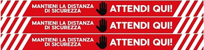 ADESIVO RETTANGOLARE ROSSO SEGNALETICA DA PAVIMENTO PER DISTANZA DI SICUREZZA