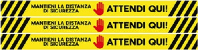 ADESIVO RETTANGOLARE GIALLO SEGNALETICA DA PAVIMENTO PER DISTANZA DI SICUREZZA
