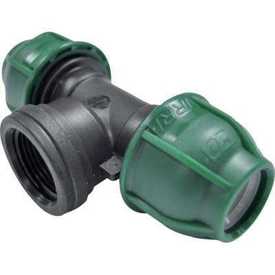 TEE A COMPRESSIONE FILETTO FEMMINA PN10 MM 16X1/2F
