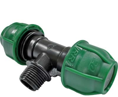 TEE A COMPRESSIONE FILETTO MASCHIO PN10 MM 16X3/4M