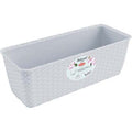 CASSETTA + RISERVA NATURAL STEFANPLAST PP RATTAN BIANCO CM 40X16 H.CM 13