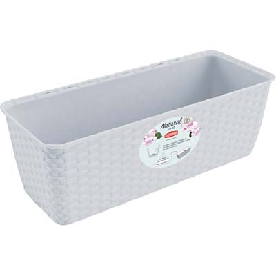 CASSETTA + RISERVA NATURAL STEFANPLAST PP RATTAN BIANCO CM 40X16 H.CM 13