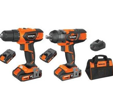 TRAPANO + AVVIT IMPULSI BATT GP20V 628102 WOKIN VOLT 20X2 AH 2,0 1/2"+BORSA