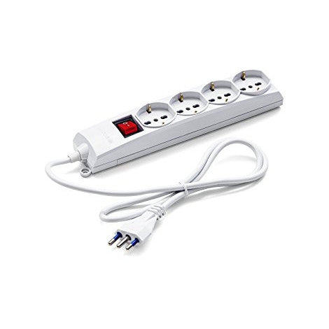 MULTIPRESA 4 PRESE SCHUKO CON  INTERRUTTORE