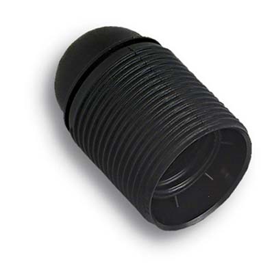 PORTALAMPADA CAMICIA FILETTATA RESINA NERO E27 M10X1