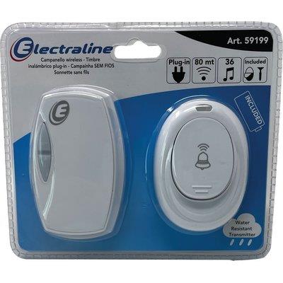 CAMPANELLO + PULSANTE ESTERNO ELECTRALINE RICEVITORE VOLT 220 PULSANTE 1XA23 INCLUSA