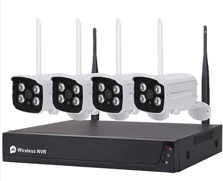 KIT NVR WIRELESS 8 CANALI + 4 TELECAMERE 3 MPX