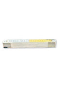 DOPPIOMETRO LEGNO HAND BIANCO/GIALLO DECIMETRI ROSSI MT 2