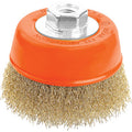 SPAZZOLA ACCIAIO A TAZZA + FILETTO 7700 WOKIN MM 125 F.M14 770005