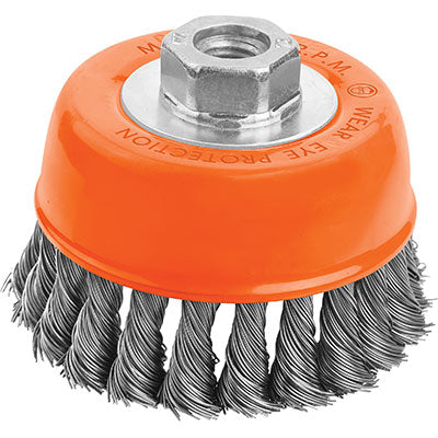 SPAZZOLA ACCIAIO RITORTO A TAZZA + FIL 7701 WOKIN MM 100 F.M14 770104
