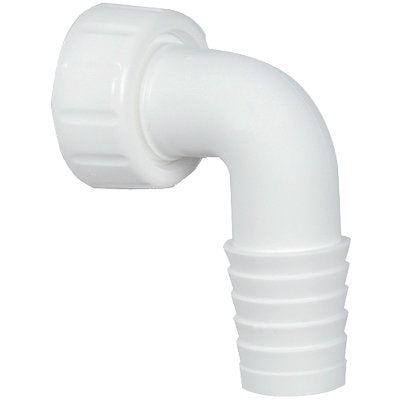 PORTAGOMMA CURVO + GHIERA SCARICO LAVATRICE PP BIANCO MM 17/22X1"F