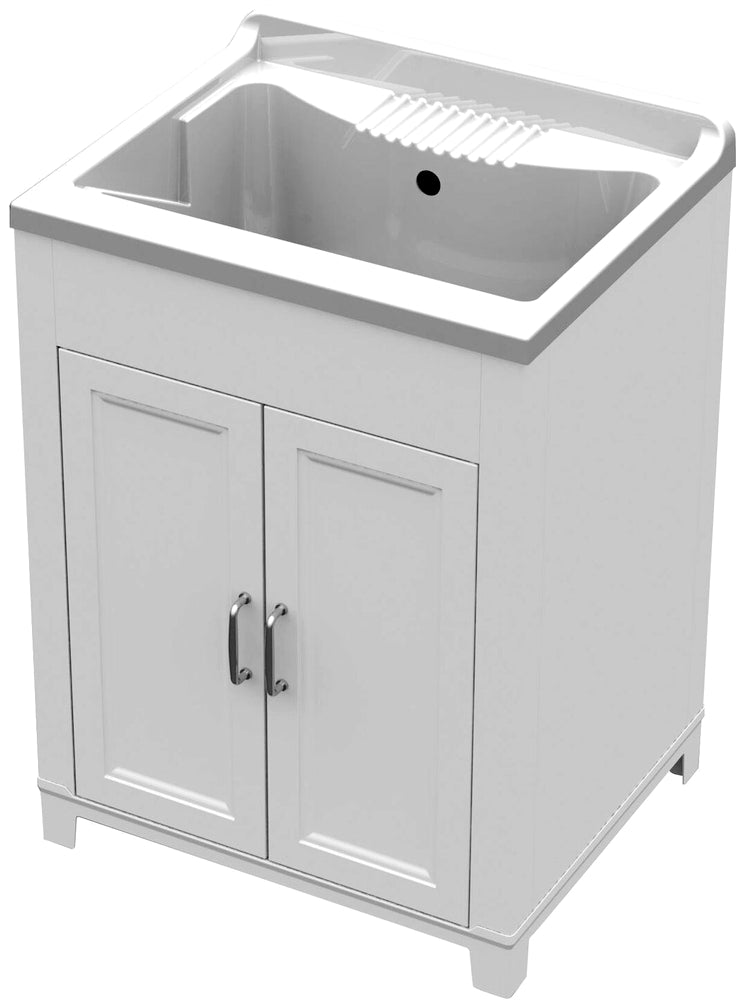 LAVATOIO BIANCO 2 ANTE IN RESINA ANTIACIDO 60×50 cm. ALTEZZA 85 cm