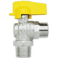 RUBINETTO A SFERA SQUADRA MASCHIO-MASCHIO 1/2" CON LEVETTA IN ALLUMINIO GIALLA