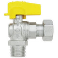 RUBINETTO A SFERA SQUADRA 1/2" x 3/4" MASCHIO, DADO GIREVOLE FEMMINA, CON LEVETTA